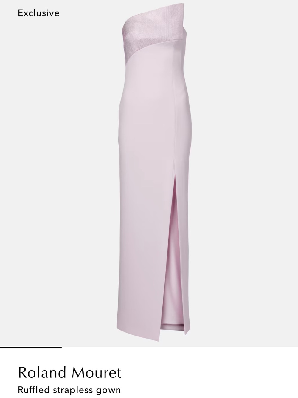Roland Mouret Blush Strapless Column Gown Size 4
